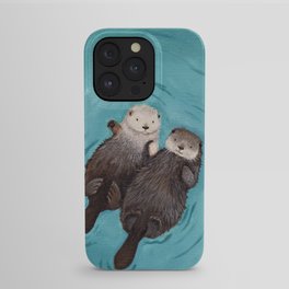 Otterly Romantic - Otters Holding Hands iPhone Case