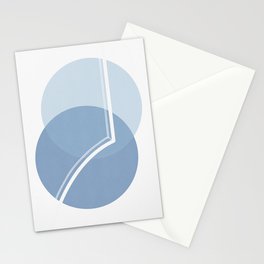 Modern circles, pastel blue, linear circles Stationery Card