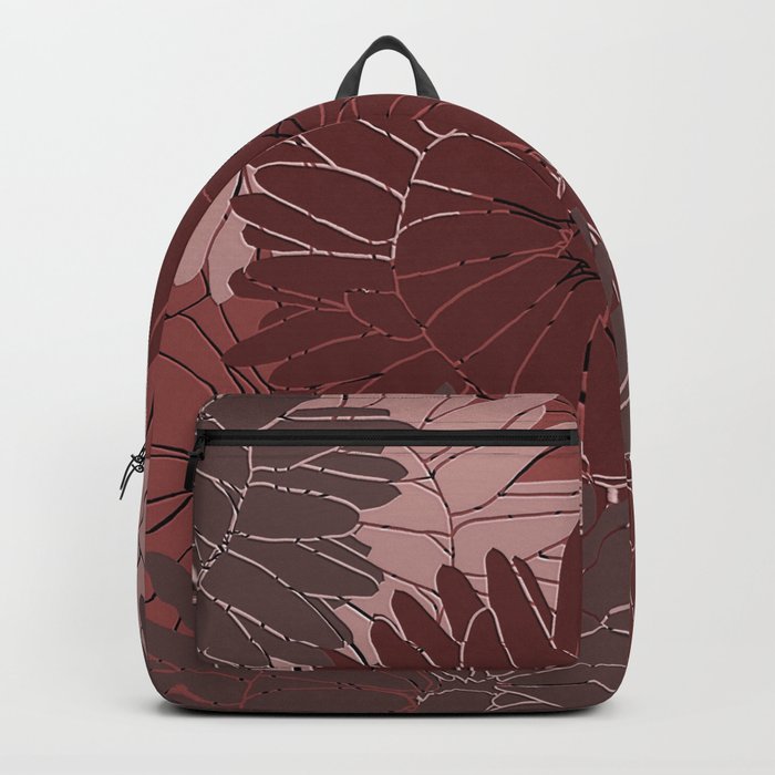 Flower Medley - maroon rose gray pink Backpack