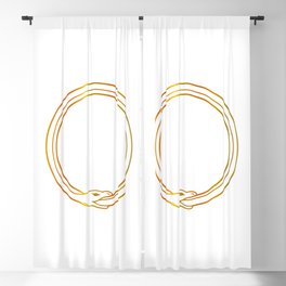 The symbol of Ouroboros snake in gold colors Blackout Curtain
