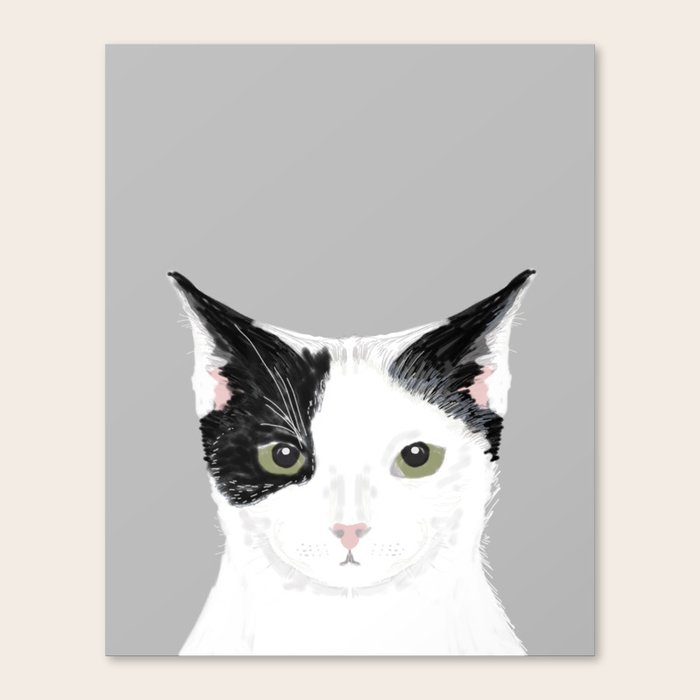 Manny Black And White Cute Cat Gift Cat Person Cat Lady Funny Cat Meme Pet Portraits Customizable Canvas Print By Petfriendly Society6