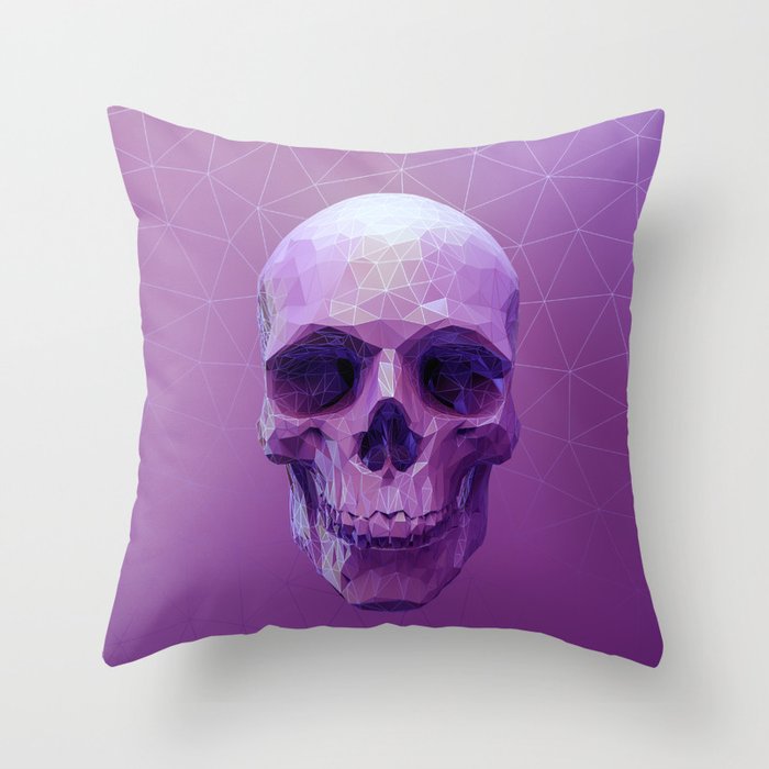 Pink Skull Throw Pillow