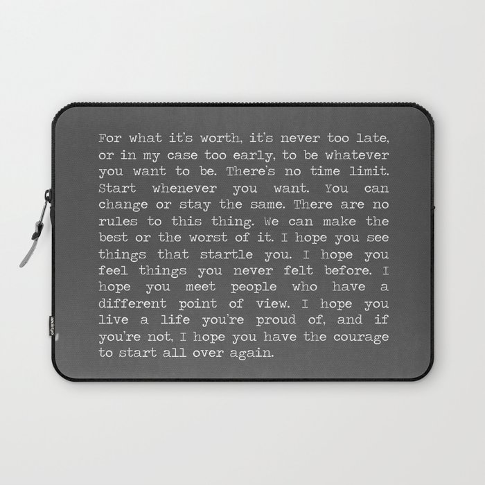 For What It's Worth, F Scott Fitzgerald Quote Laptop Sleeve