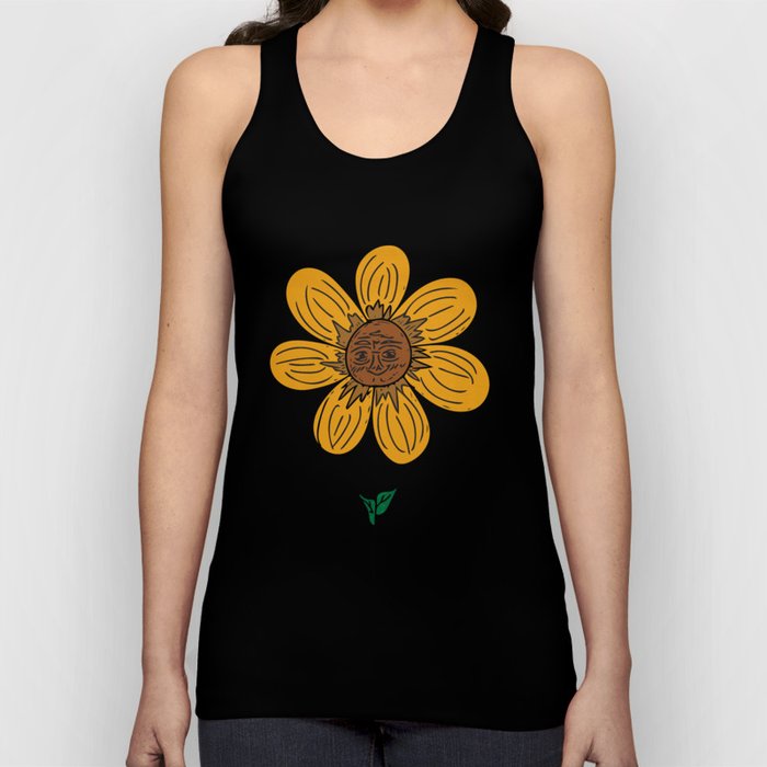 Sun Flower Sunflower Face Tank Top