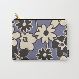 Retro Floral Pops with Lavender Background Carry-All Pouch