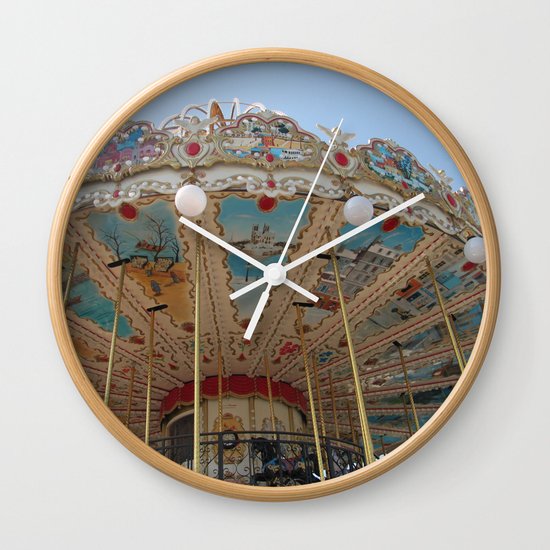 paris carousel Wall Clock