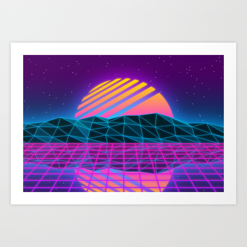 Vaporwave Sunset Art Print By Pois0n Society6