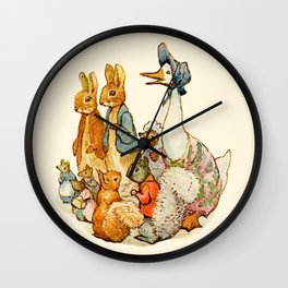 Bedtime Story Animals Wall Clock