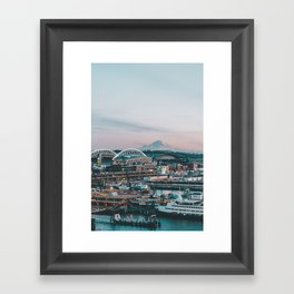 Seattle & Mount Rainier Framed Art Print