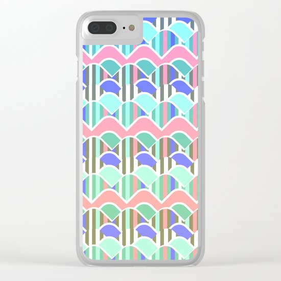 Colorful waves- upside down Clear iPhone Case