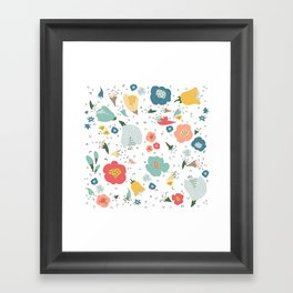Whimsical Floral Pattern Framed Art Print