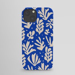 matisse pattern with leaves in blu iPhone Case