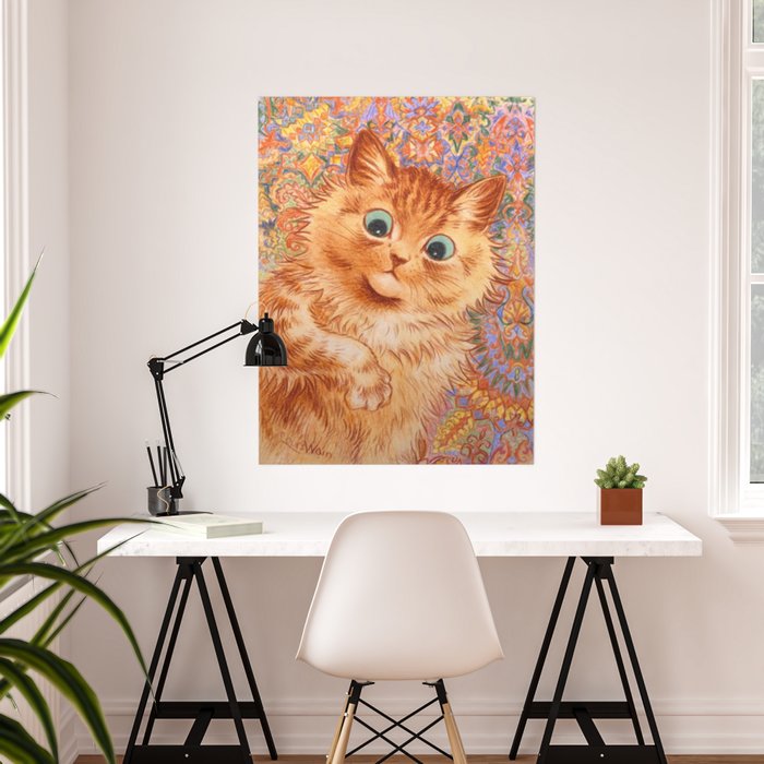 Louis Wain Ginger Cat Art Print Poster – Art Unlimited