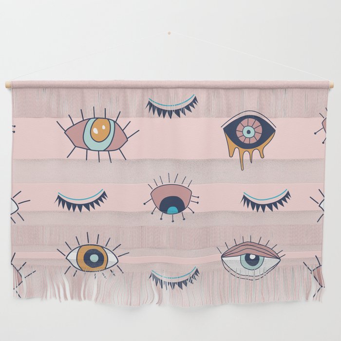 Evil eye mystical seamless pattern illustration print Wallpaper Wall Hanging