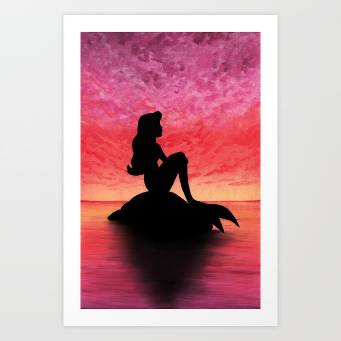 Mermaid dreaming Art Print