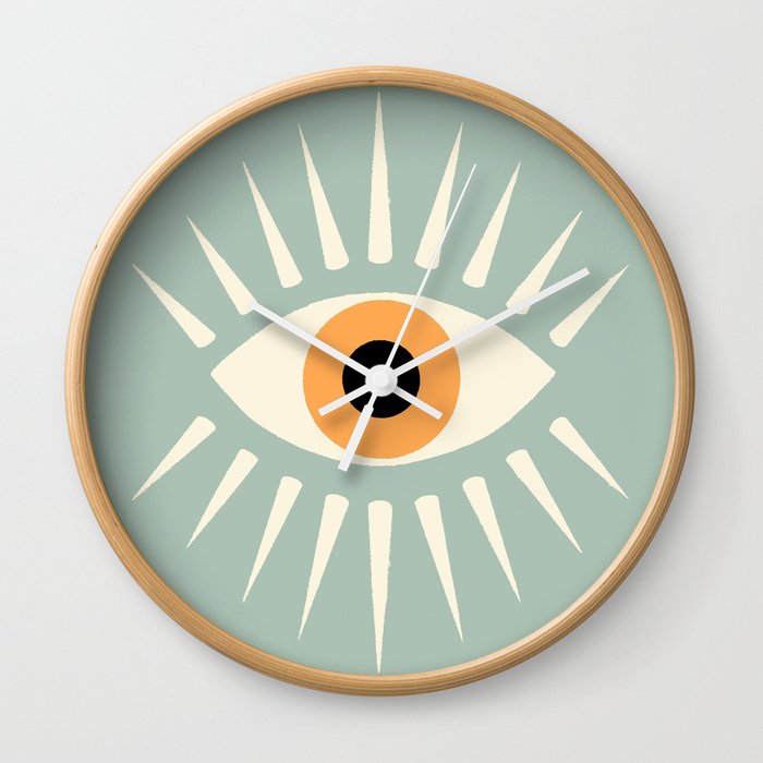 Yellow Eye Wall Clock
