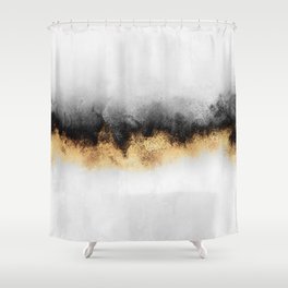 black and gold shower curtain set