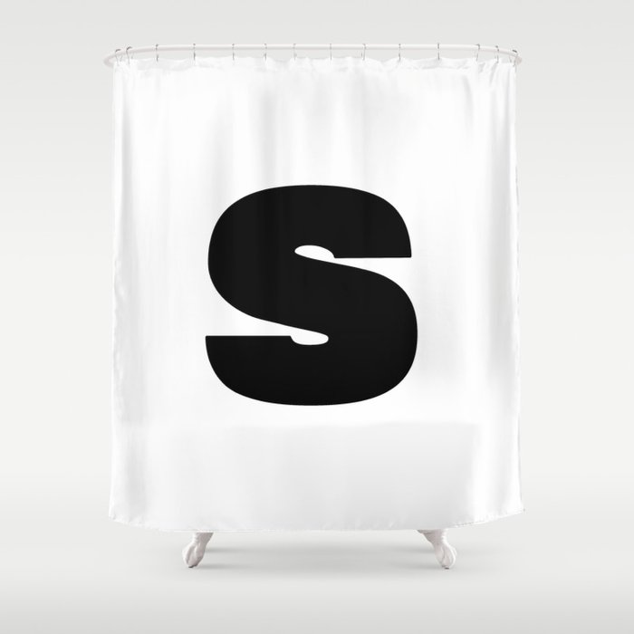 s (Black & White Letter) Shower Curtain