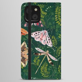 Moths and dragonfly iPhone Wallet Case