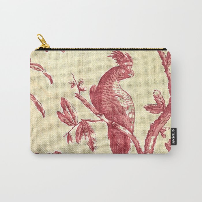 Red Toile Forest Carry-All Pouch