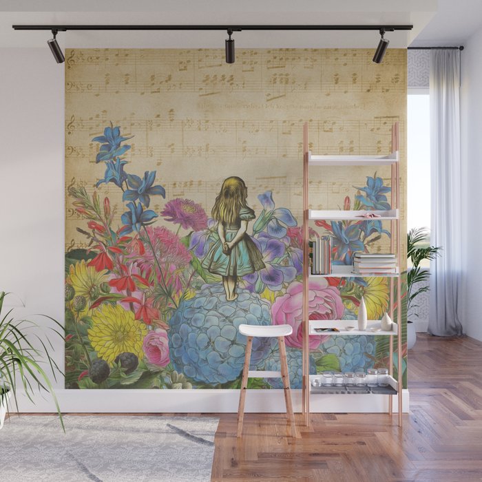 Wonderland Magical Garden Alice In Wonderland Wall Mural By Maryedenoa