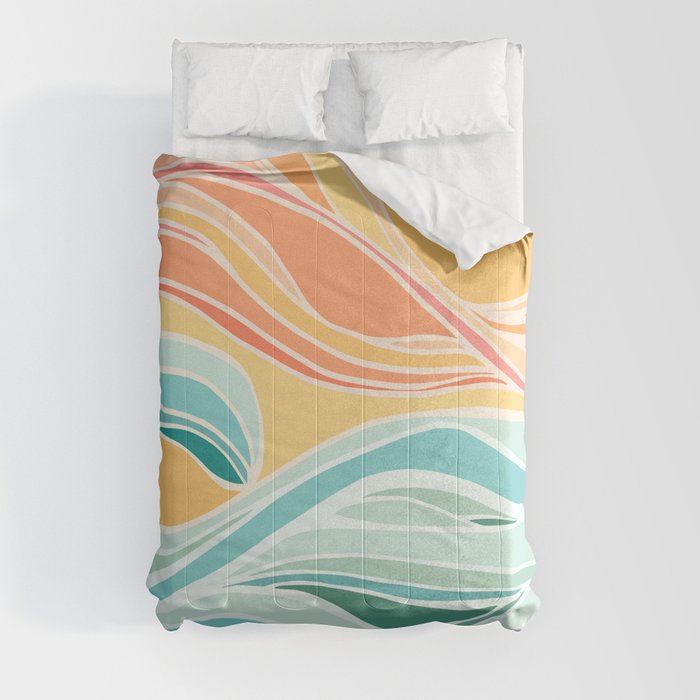 Sea and Sky Abstract Landscape Comforter