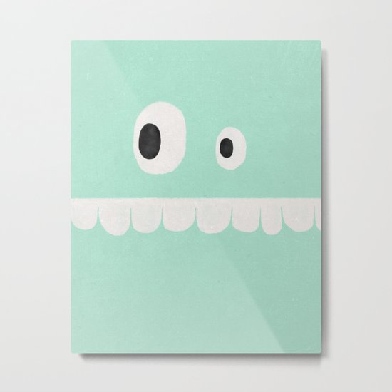 Face VI (mint green) Metal Print