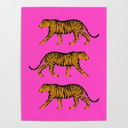 Tigers (Magenta and Marigold) Poster