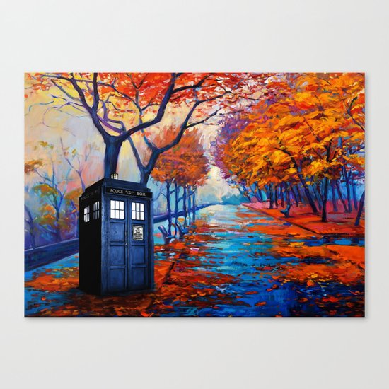Tardis Autumn Alley Canvas Print