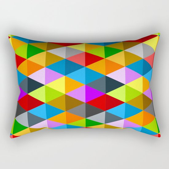 Modern bright funky colorful triangles pattern Rectangular Pillow