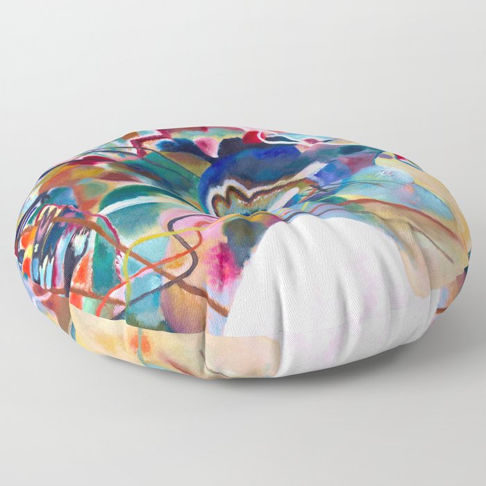 Wassily Kandinsky - Painting with White Border - Abstract Art Floor Pillow