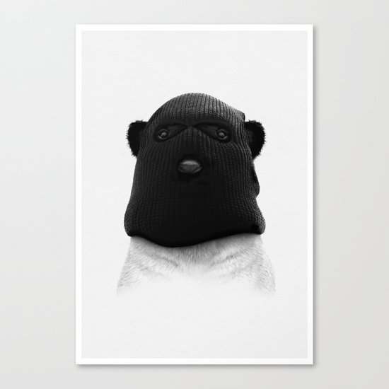 Panda Wearing Balaclava Canvas Print