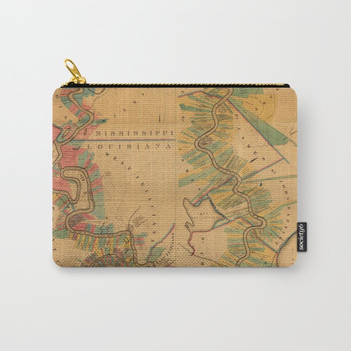 Map of Mississippi River 1858 Carry-All Pouch