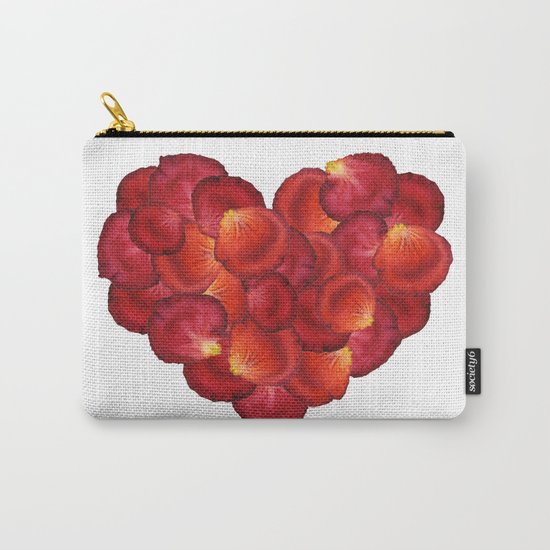 Red Petal Heart Carry-All Pouch