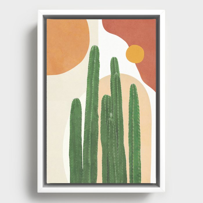 Abstract Cactus I Framed Canvas