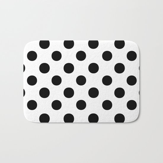 Polka Dots (Black/White) Bath Mat