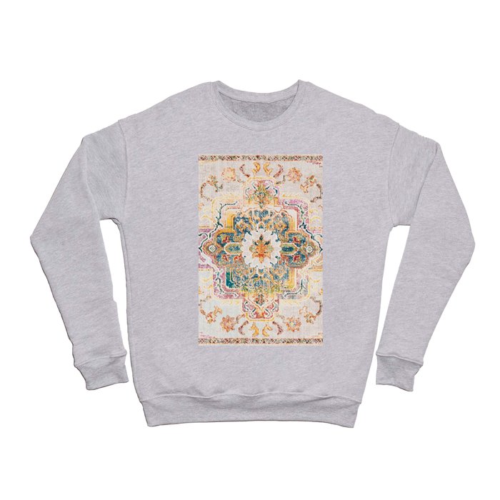 Boho Chic Oriental Medallion Light Blue / Grey Crewneck Sweatshirt