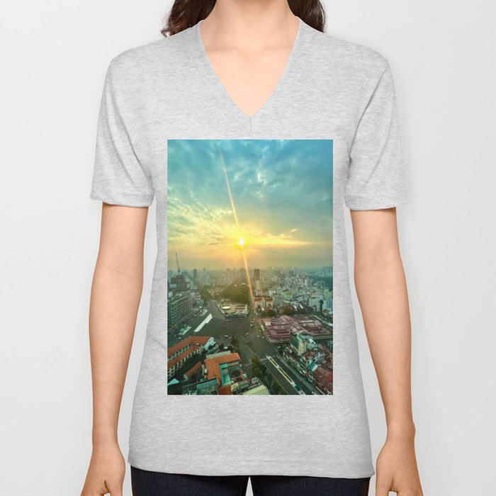 City green landscape V Neck T Shirt