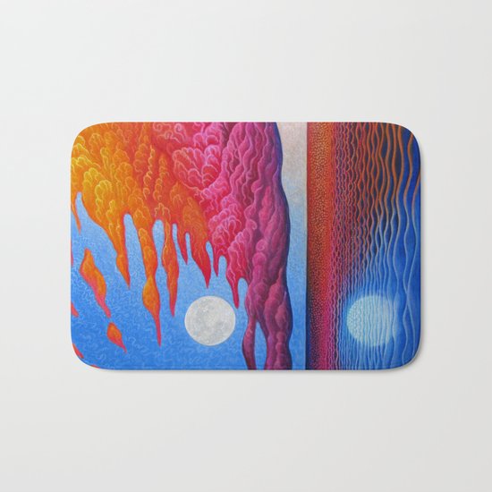 reflection of the moon on the sea Bath Mat