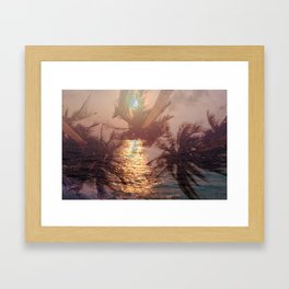 Tropical Palm Ocean Blends Framed Art Print