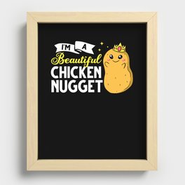 Chicken Nugget Girl Queen Vegan Nuggs Fries Recessed Framed Print