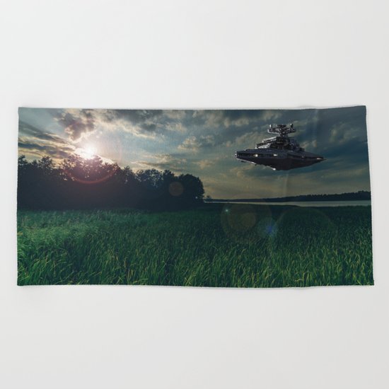 The calm before the storm Beach Towel