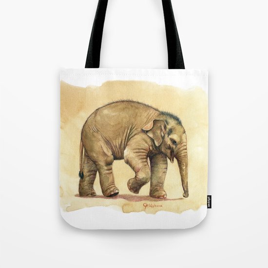 Baby elephant A081 Tote Bag