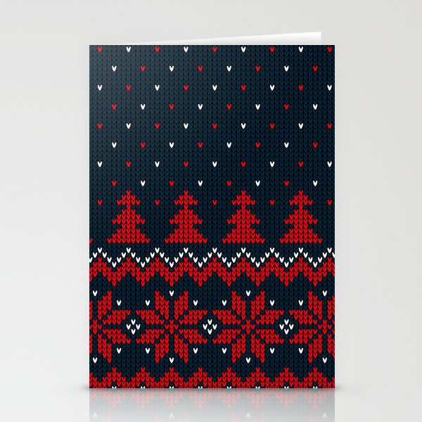 Seamless Knitted Christmas Pattern 01 Stationery Cards