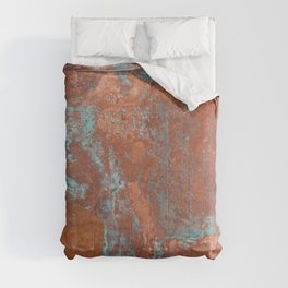 Tarnished Metal Copper Aqua Texture - Natural Marbling Industrial Art  Comforter
