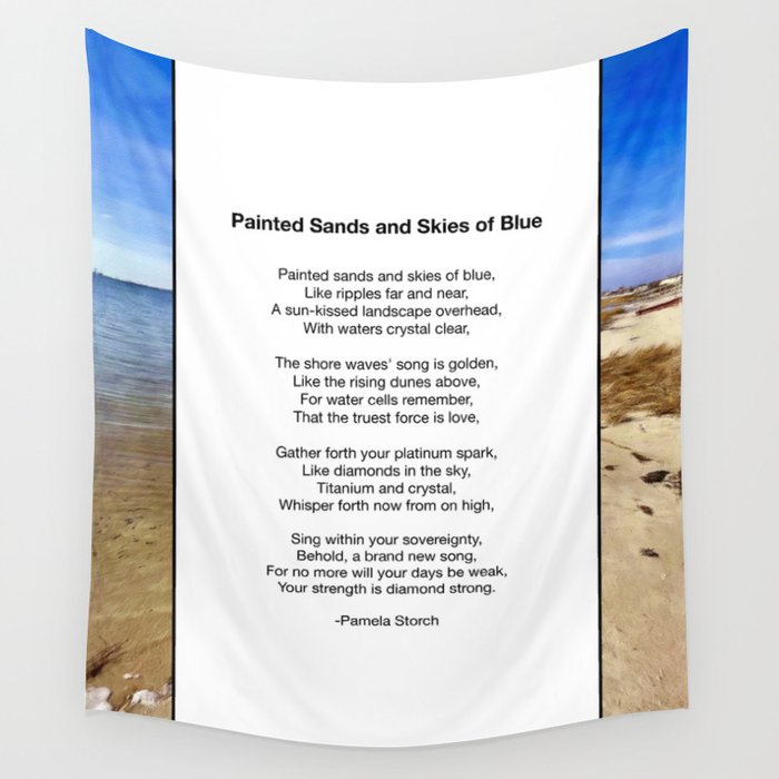 Painted Sands and Skies of Blue Poem Wall Tapestry