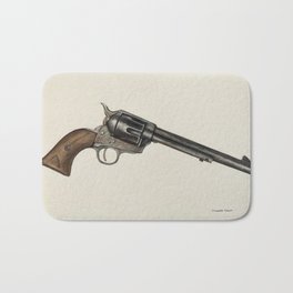 Revolver Bath Mat | Vintage, Gun, Pistol, Weapon, Illustration, Handgun, Classical, Firearm, Elizabeth, Publicdomain 