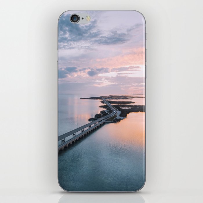 Seven mile bridge in Florida Keys at sunset. iPhone Skin