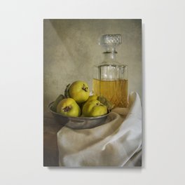 Still life with yellow quinces Metal Print