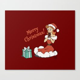 MERRY CHRISTMAS RED Canvas Print